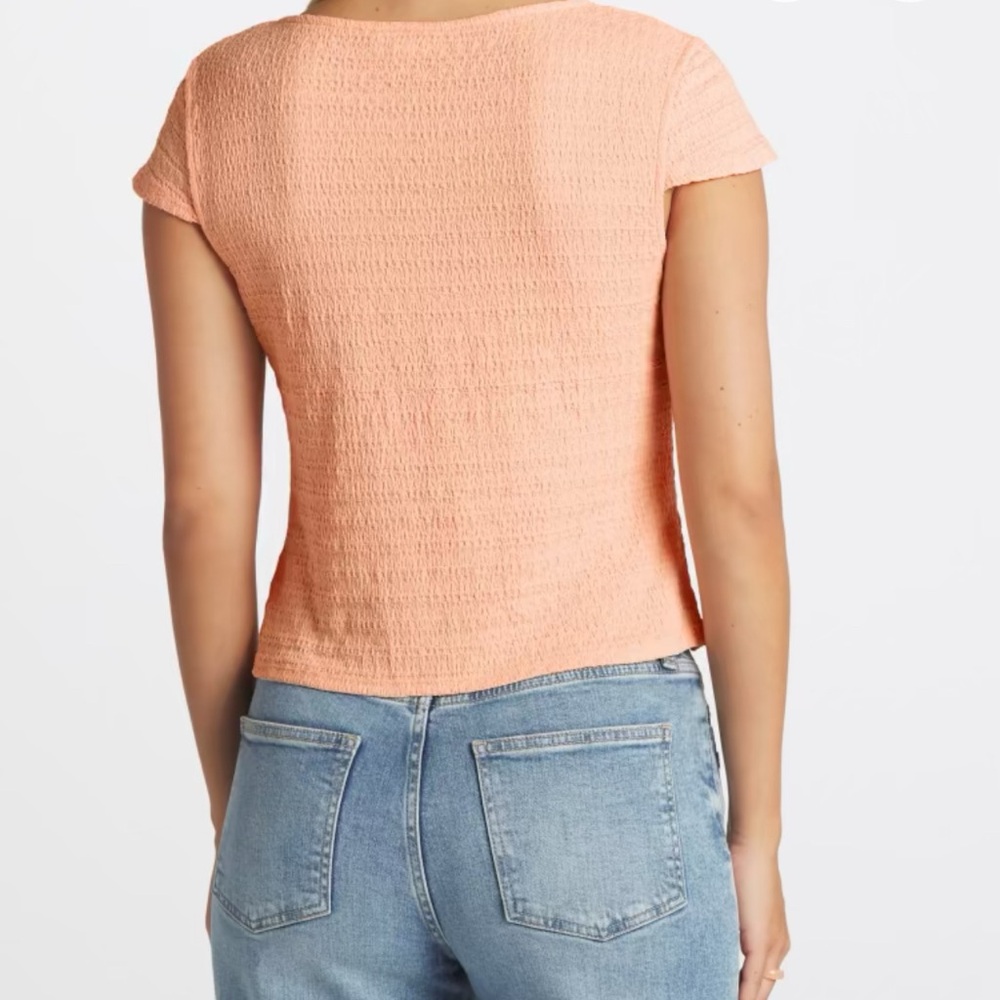 Pink Puff Sleeve Ruched Blouse - Picture 5 of 7